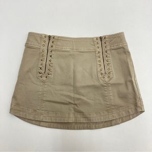 Free People Tan Studded Zip Mini Skirt Size 4